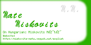 mate miskovits business card